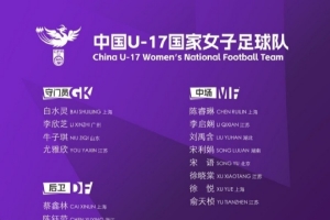 u17女足行程：10月1日赴摩洛哥、10月14日開始參加U17女足世界杯