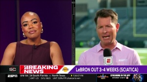 ESPN記者調侃詹姆斯“抹點軒尼詩治病”??光頭女主持哭笑不得