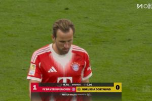 還有還手之力嗎？國家德比拜仁vs多特半場，多特0腳打門拜仁11腳