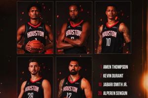 這是四塔吧？火箭首發(fā)最矮的阿門(mén)2米01 5年前休城首發(fā)最高的2米01