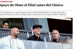 比目魚肌受傷無緣國家德比！奧爾莫前往觀看巴薩B隊的比賽