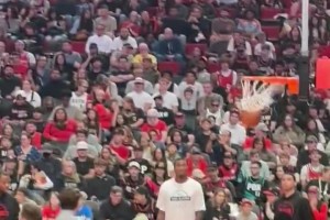 灑灑水啦！楊瀚森在球迷日三分訓練，穩穩命中！